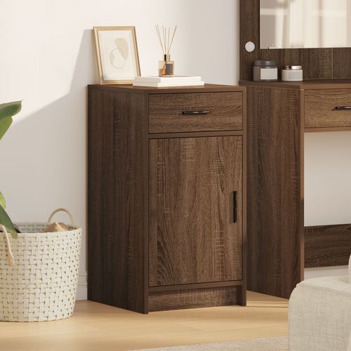 Buffet Vidaxl Marron Chêne 40x41x75 Cm Bois D'ingénierie