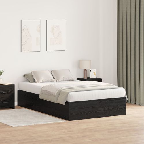 Vidaxl Lit Avec Rangement Chêne Noir Bois Standard Double