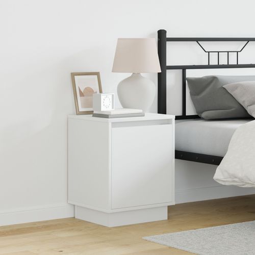 Tables De Chevet Vidaxl Blanc Bois D'ingénierie 39 X 34,5 X 50 Cm