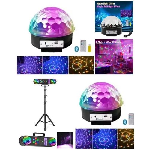 PORTIQUE LUMINEUX jeux de lumière 5-en-1 DMX combine 7 Leds puissantes RGB + 3 Leds UV + 2 LEDBALL RGB + Laser + 2 ASTROS BLUETOOTH