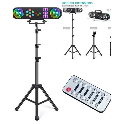 PORTIQUE LUMINEUX Effet jeux de lumière 5-en-1 DMX combine 7 Leds Grande puissance RGB + 3 Leds UV + 2 LEDBALL RGB + Laser RV