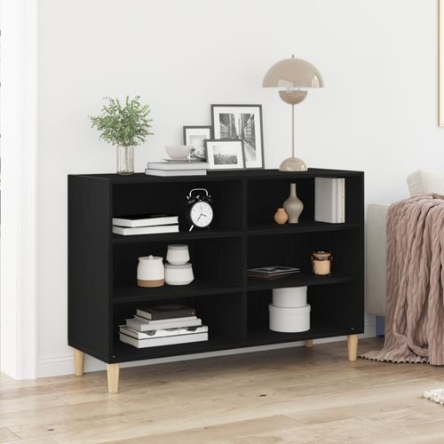 Buffet Vidaxl Chêne Noir Chêne Massif 103.5 X 35 X 70 Cm Buffet