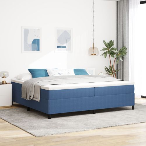 Vidaxl Cadre De Lit Bleu 200x200 Cm En Velours Côtelé