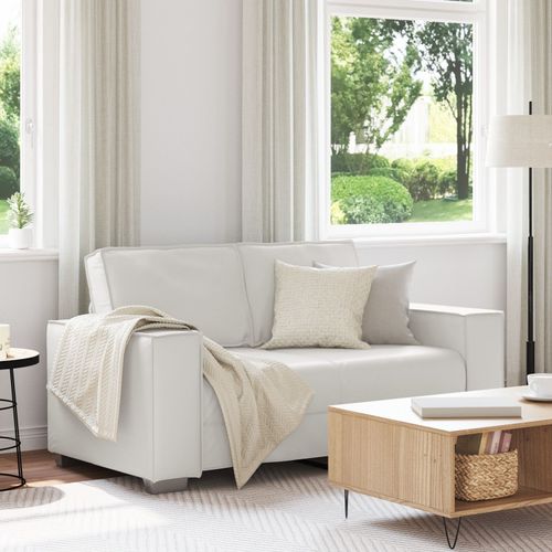 Canapé Loveseat Vidaxl Blanc 120 Cm En Simili Cuir
