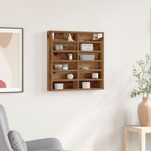 Vitrine En Bois Vieilli Vidaxl 60x8,5x58 Cm En Bois D'ingénierie