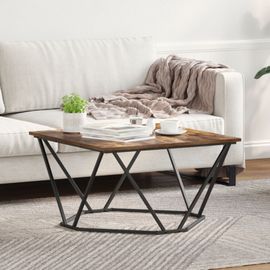 Vidaxl Chêne Fumé Bois Moyen Durable Tables Basses Carrée