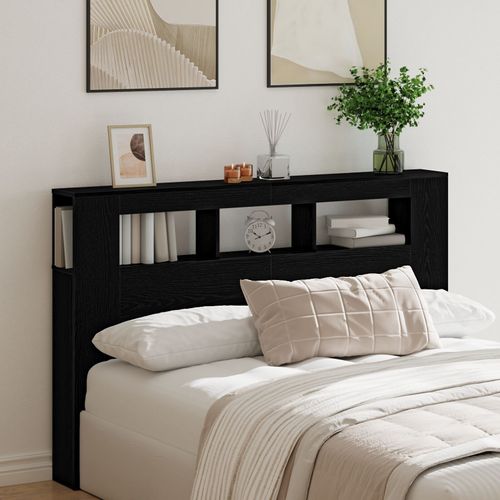 Tête De Lit Led Vidaxl Chêne Noir 160x18,5x45 Cm Bois D'ingénierie