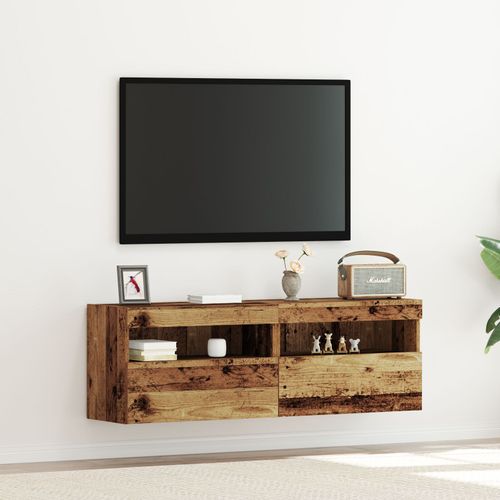Meubles Tv Vidaxl Avec Éclairage Led 2 Pcs Bois Ancien 60x30x40 Cm