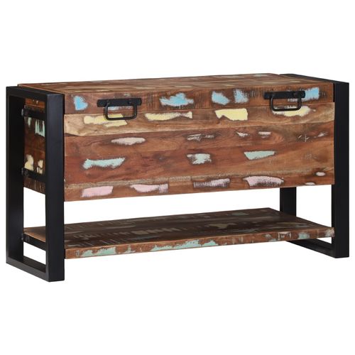 Coffres De Rangement Vidaxl Teintes De Bois Mélangées Bois Massif Récupéré