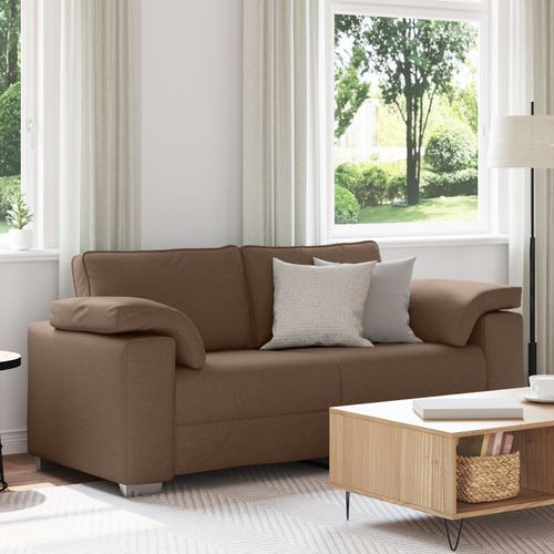 Canapé Vidaxl Marron Polyester Moyen Housses Amovibles Canapé 3 Places