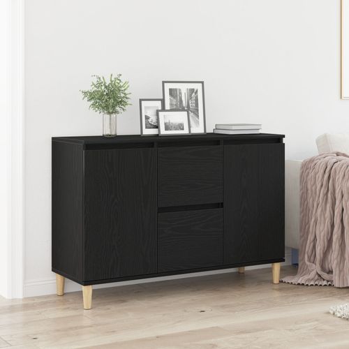 Buffet Vidaxl Noir Chêne 101x35x60 Cm Bois Reconstitué