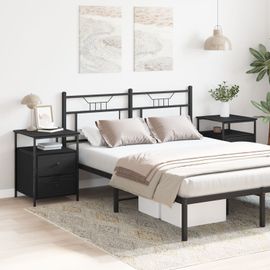 Tables De Chevet Vidaxl 2 Pcs Chêne Noir 44x45x60 Cm Bois D'ingénierie