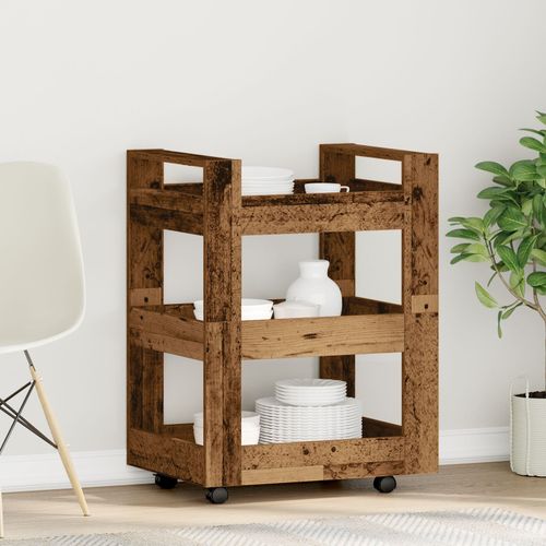 Chariot De Cuisine Vidaxl En Bois Ancien 60x45x80 Cm En Bois D'ingénierie