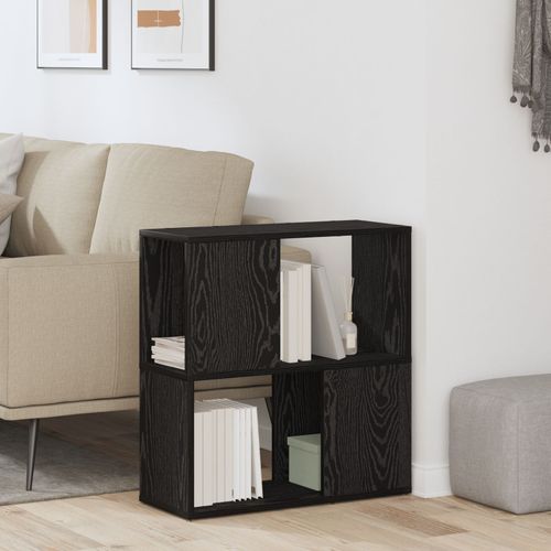 Bibliothèque Vidaxl Noire En Chêne 60x24x63 Cm En Bois D'ingénierie