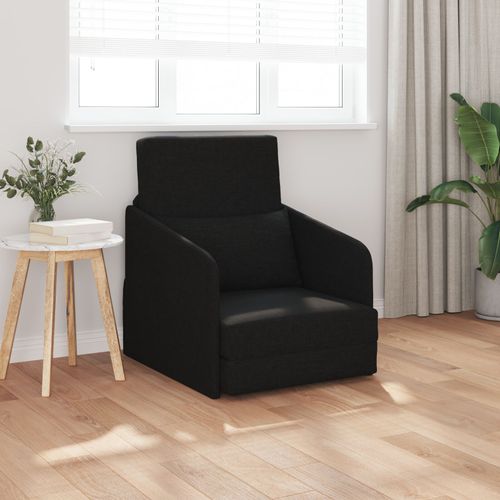 Vidaxl Sofa Noir Polyester, Bois 200 X 60 X 62 Cm Ergonomique
