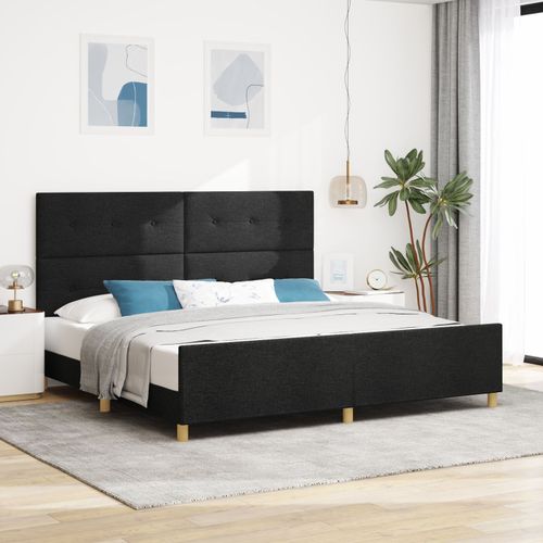 Lit Vidaxl Noir 200x200 Cm En Tissu