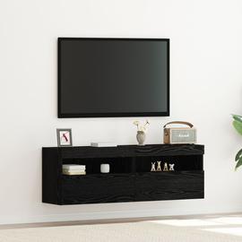 Buffets Tv Vidaxl Avec Lumières Led 2 Pcs Chêne Noir 60x30x40 Cm