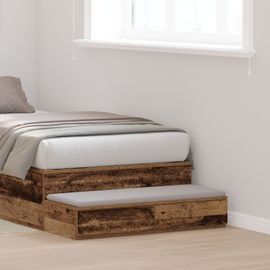 Tiroirs De Lit Vidaxl En Bois Vieilli 75x36,5x16,5 Cm En Bois Reconstitué