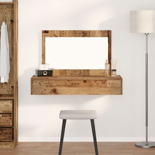 Table De Maquillage Murale Vidaxl En Bois Vintage 100x40x70 Cm