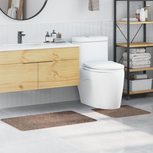Set de 2 tapis de bain vidaXL Marron Polypropylène Antidérapant