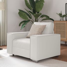 Fauteuil Vidaxl Blanc 59 Cm En Simili Cuir