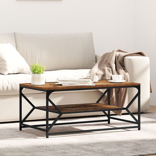 Table Basse Vidaxl Avec Étagère En Bois Vintage 90x50x40 Cm En Bois D'ingénierie