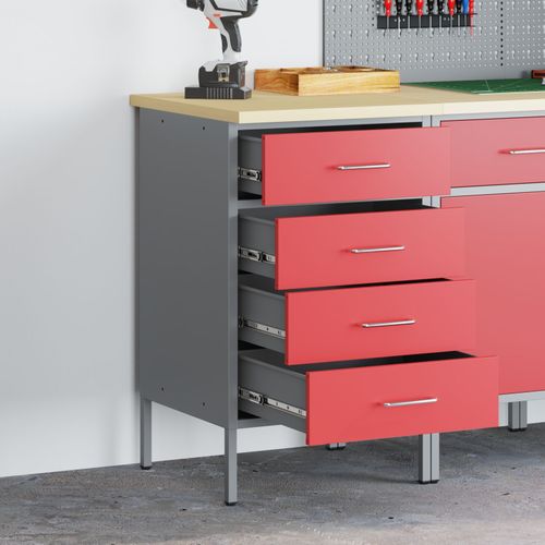 Armoire De Travail Vidaxl Rouge 50x55x85 Cm Acier