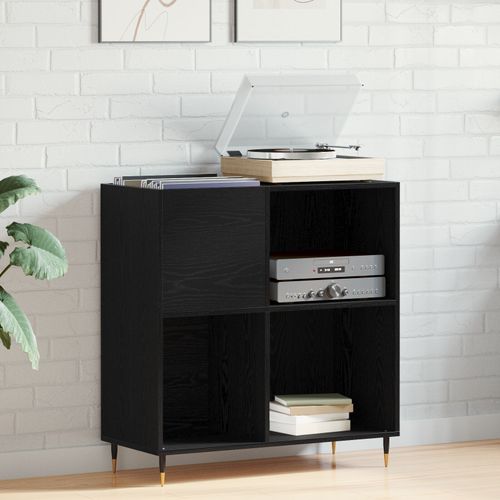 Meuble De Rangement Vidaxl Noir Chêne 84,5x38x89 Cm Bois D'ingénierie
