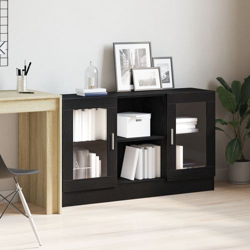 Buffet Vidaxl Noir Chêne 120x30,5x70 Cm En Bois Composite