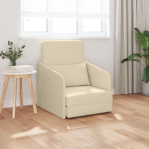 Vidaxl Canapé-Lit Crème Tissu Moyen Durable Canapé-Lit Rectangulaire