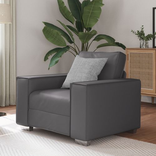 Fauteuil Vidaxl Gris 59 Cm En Simili Cuir