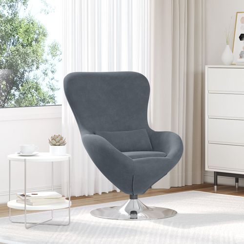 Fauteuil ?Uf Vidaxl En Velours Gris Foncé