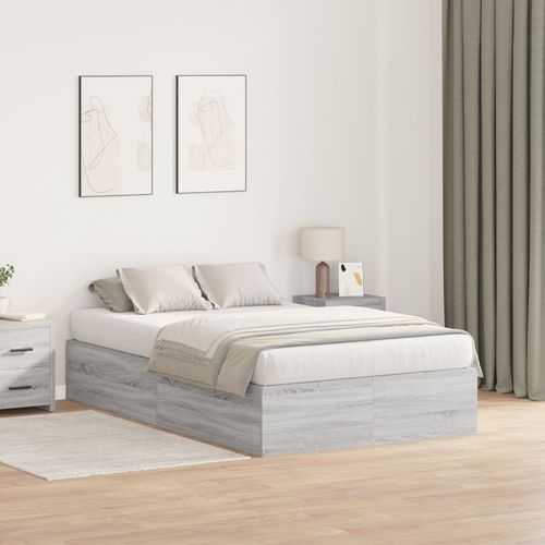 Cadre De Lit De Rangement Vidaxl Gris Sonoma 120x190 Cm
