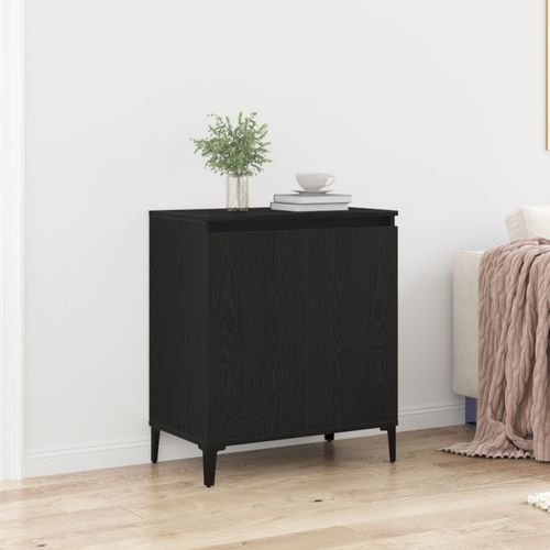 Buffet Vidaxl Noir Chêne 60x35x70 Cm En Bois Reconstitué