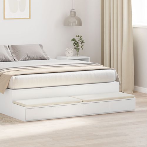 Tables De Chevet Vidaxl Blanche Mdf 140 X 36,5 X 16,5 Cm Table De Chevet