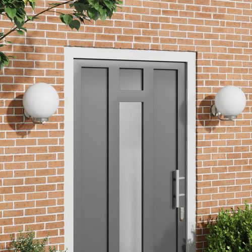 Appliques Murales Extérieure Vidaxl 2 Pcs En Acier Inoxydable Argent Ip44