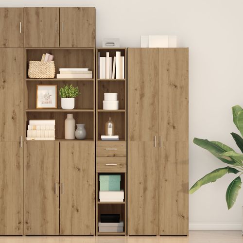 Vidaxl Buffet Chêne Noir Bois D'ingénierie 30 X 42,5 X 225 Cm Buffet