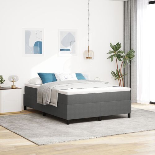 Lit À Ressorts Vidaxl Gris Clair 160x200 Cm En Tissu Velours Côtelé