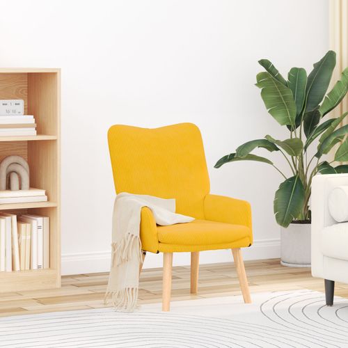 Fauteuil Relaxant Vidaxl Jaune Clair En Velours Côtelé