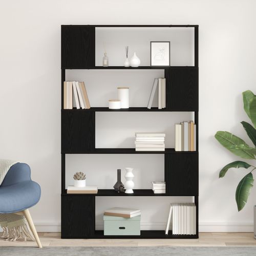Bibliothèque Vidaxl Noir Chêne 100x24x155 Cm Bois D'ingénierie
