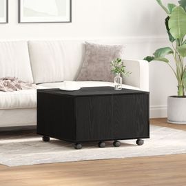 Table Basse Vidaxl Chêne Noir 60x60x38 Cm En Bois Aggloméré