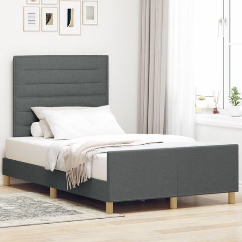Cadre De Lit Vidaxl Gris Foncé 120x200 Cm Tissu