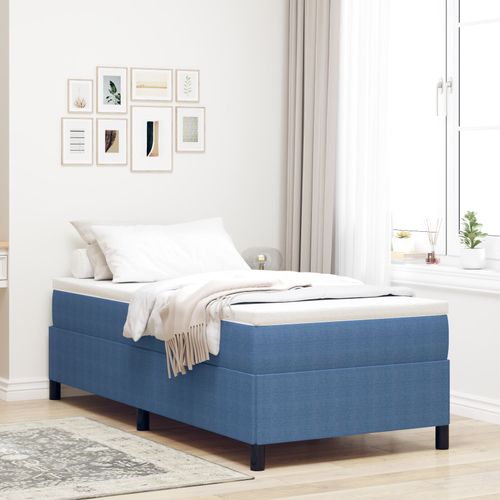 Lit Vidaxl Bleu 100x200 Cm En Tissu Côtelé