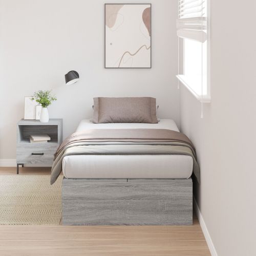 Cadre De Lit De Rangement Vidaxl Gris Sonoma 75x190 Cm
