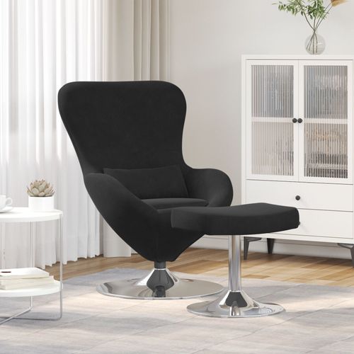 Fauteuil ?Uf Vidaxl Avec Repose-Pieds En Velours Noir