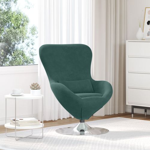 Chaise ?Uf En Velours Vert Foncé Vidaxl