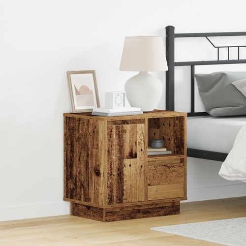 Vidaxl Bois Ancien Bois D'ingénierie Moyenne Table De Chevet