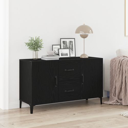 Buffet En Chêne Noir Vidaxl - 100 X 36 X 60 Cm - Fabriqué En Bois D'ingénierie