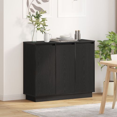 Buffet Vidaxl Avec Led En Chêne Noir 90x32x75 Cm En Bois D'ingénierie