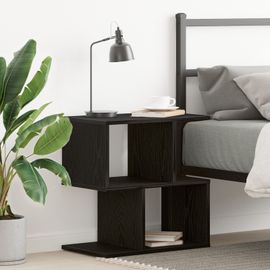 Table De Chevet Vidaxl En Chêne Noir 50x30x51,5 Cm En Bois D'ingénierie